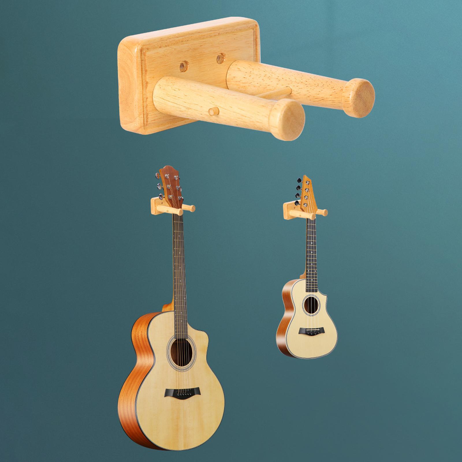 Wooden Guitar Hanger Wall Mount Stable for Musical Instrument Guitar Storage