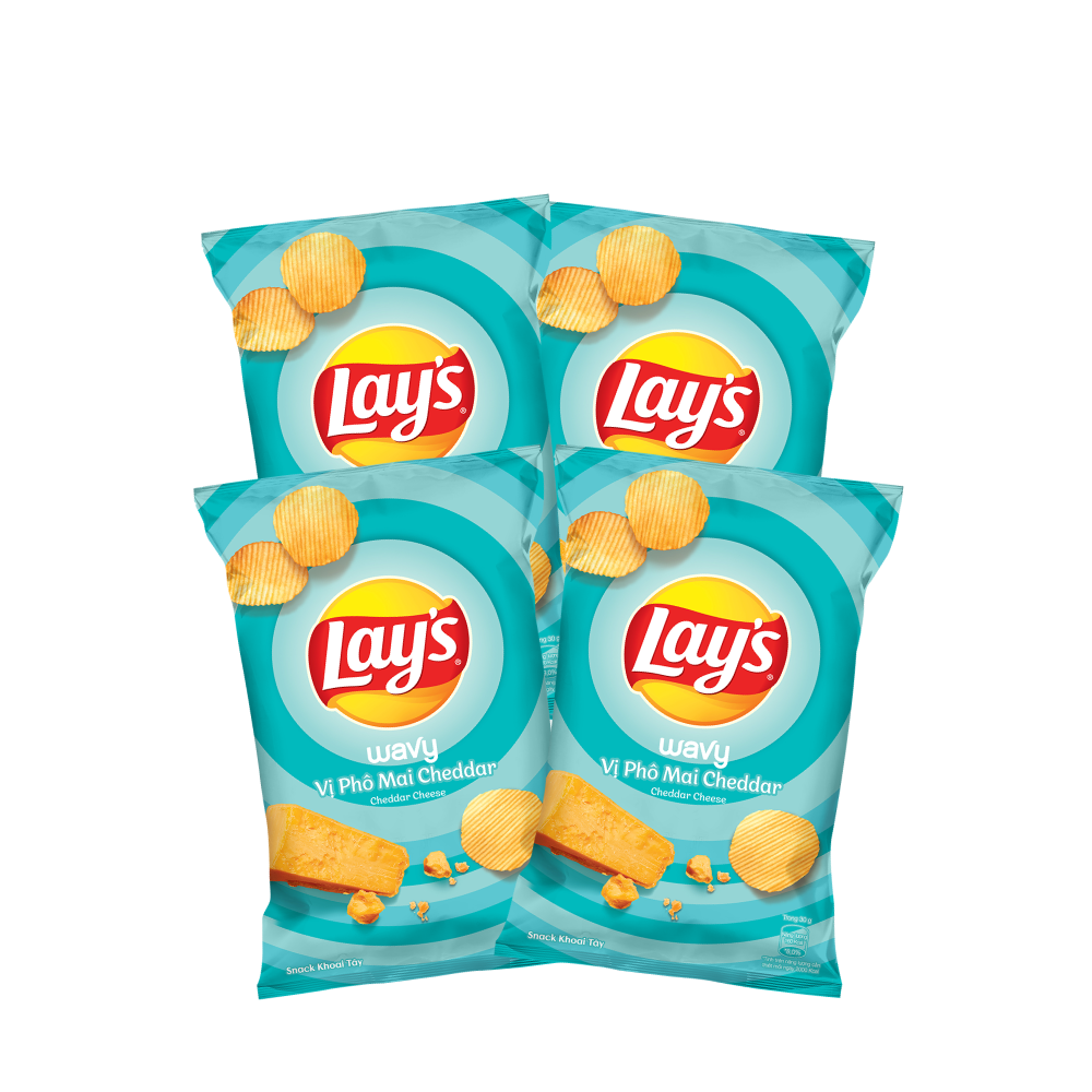 Combo 4 Snack Khoai Tây Lay's vị