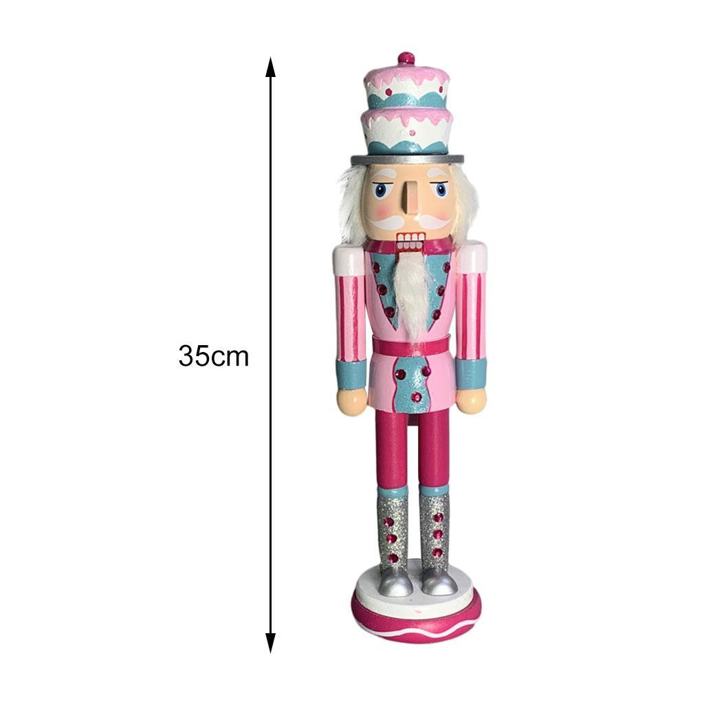 Wooden Nutcracker Soldier Figurine Ornament for Cake