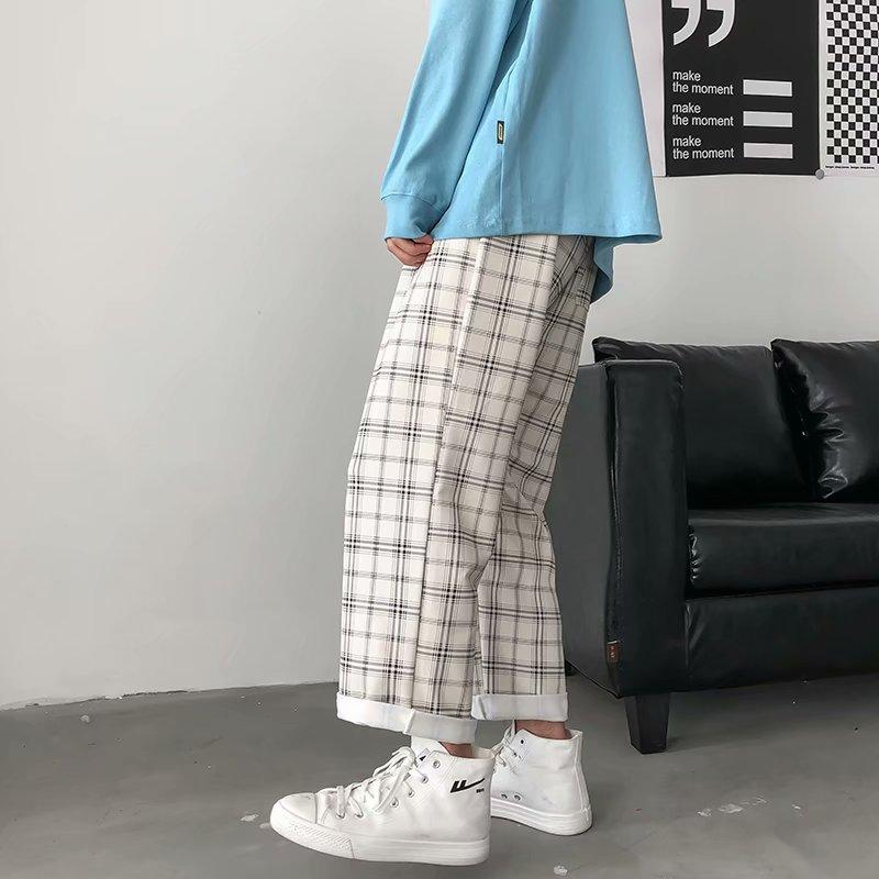 Quần Dài Ống Đứng Sọc Caro Thời Trang Hàn Quốc 2021. Size M-3Xl