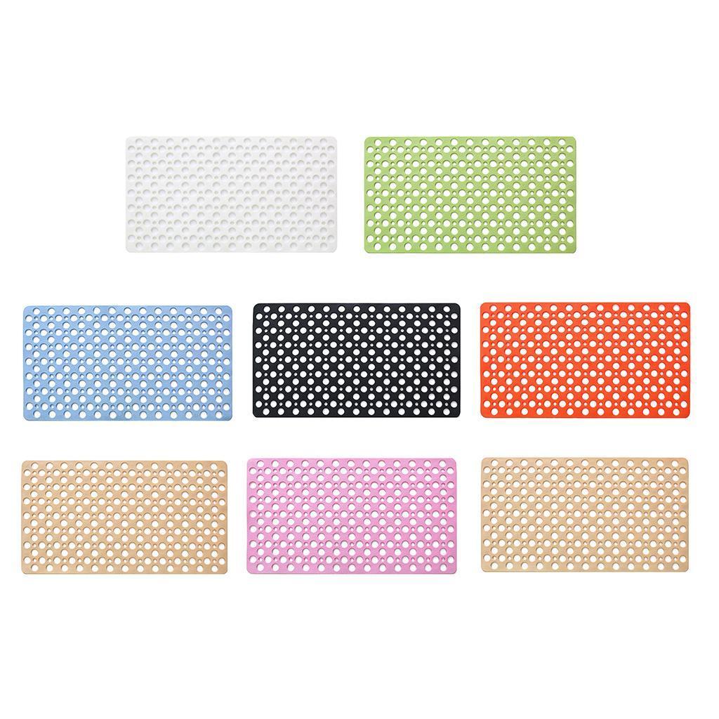 Non-slip Bathroom Shower Bath Mat Suction Cup Bathtub Mat 30x17inch White