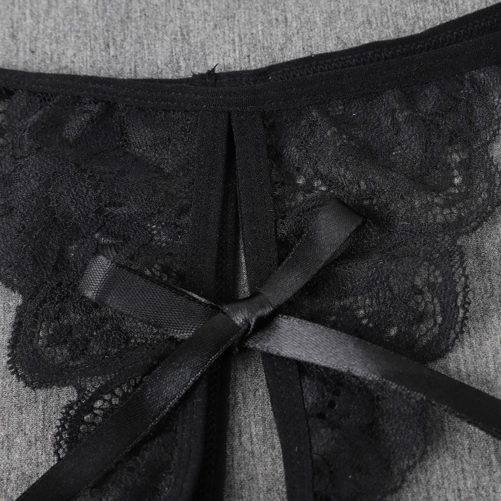 Quần lót hở đáy buộc nơ xinh sexy, quần chip ren xuyên thấy lọt khe gợi cảm DL417