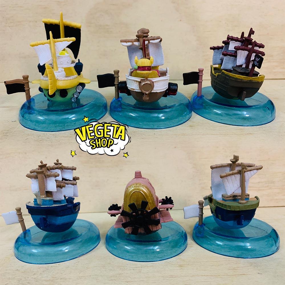 Mô hình One Piece - Set 6 tàu hải tặc One Piece - Thousand Sunny Law Submarine Smoker Marine Ship - Cao 5,5~7,5cm