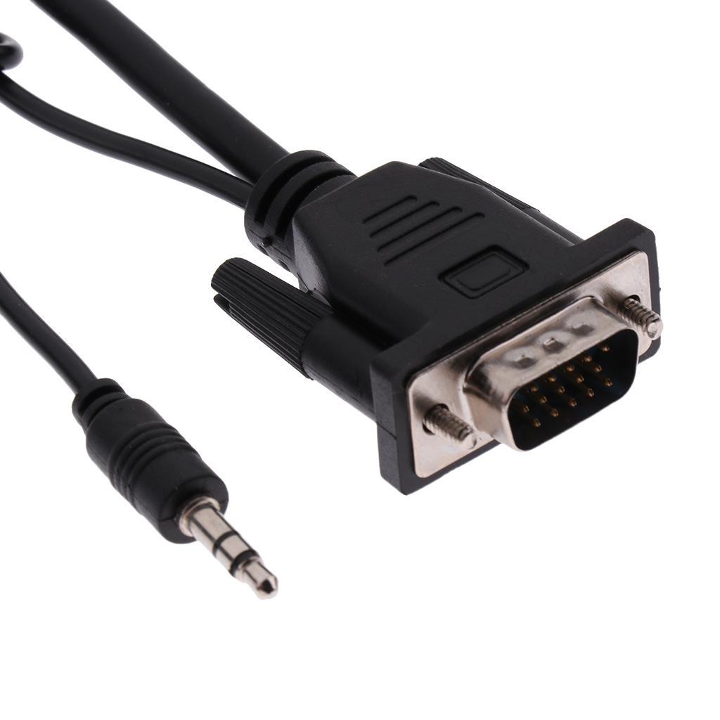 VGA To Converter Output 1080P Male to Female Audio Video Cable Adapter