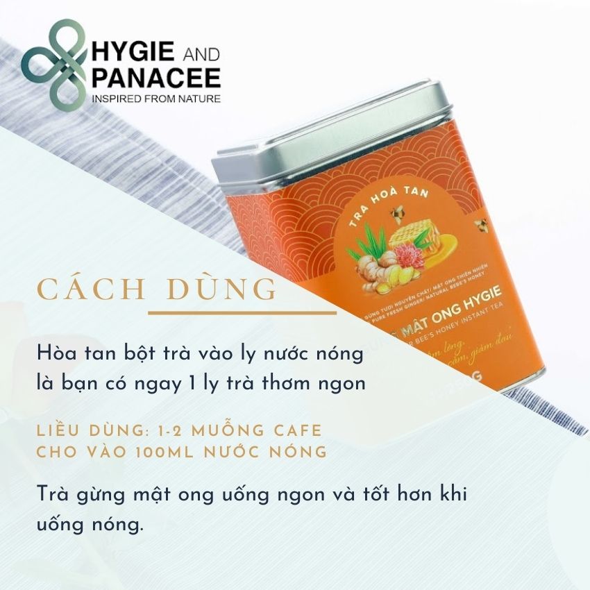 Trà Thảo Dược Gừng Mật Ong Hygie Giúp Giảm Các Triệu Chứng Ho Cảm, Đau Họng, Giảm Buồn Nôn, Giảm Đau Bụng Kinh