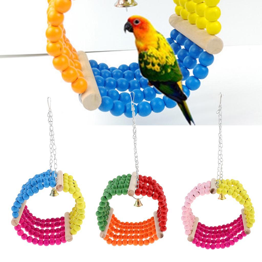Wooden Bird Swings Budgie Swing Toys Hammock for Parakeets Budgie Bird S