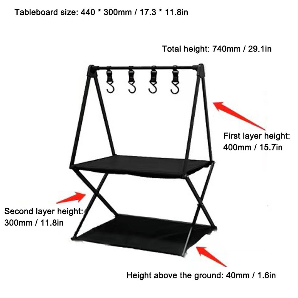 Outdoor Camping Cups Bowls Folding Drying Rack Hung Shelf With Hook Aluminum Alloy Bracket Picnic BBQ Tableware Cookware Storage Rack Campsite Tools Shelf