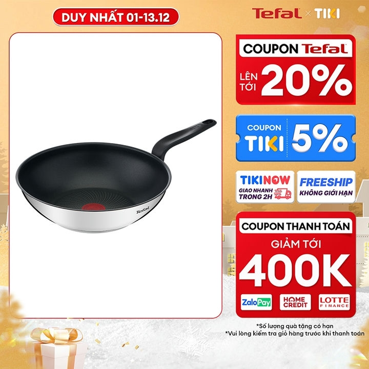 Chảo xào inox Tefal Primary 28cm, dùng cho mọi loại bếp- Hàng chính hãng
