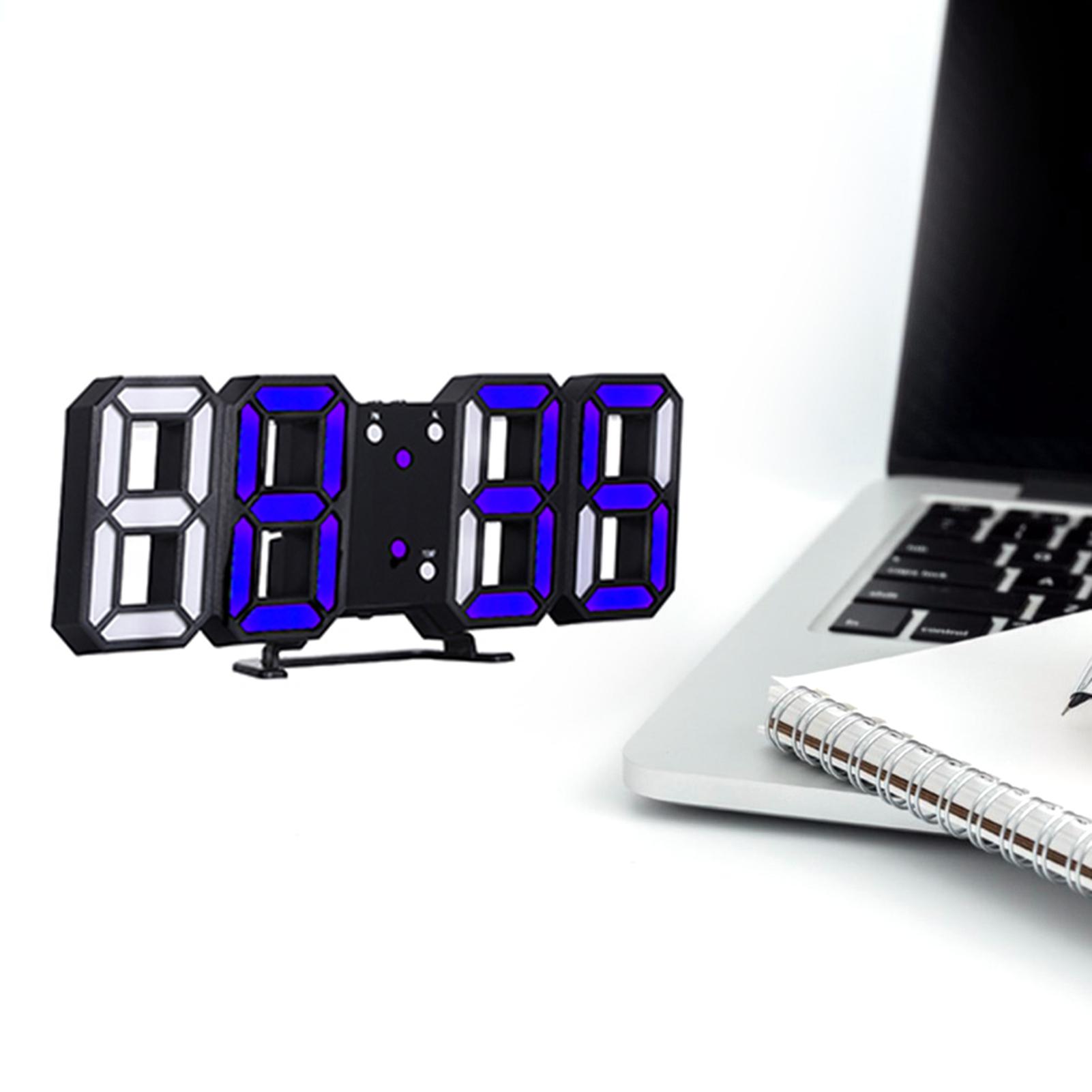 Đồng hồ đèn LED kỹ thuật số 3D Đồng hồ điện tử để bàn, treo tường