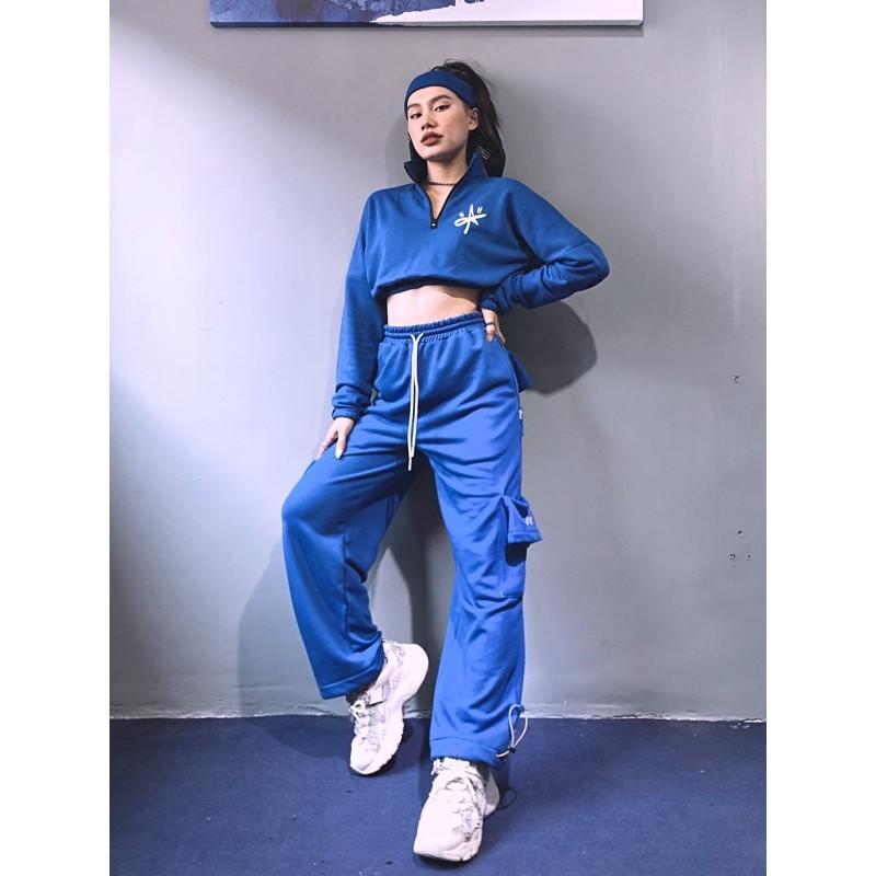 Áo croptop thể thao tay dài