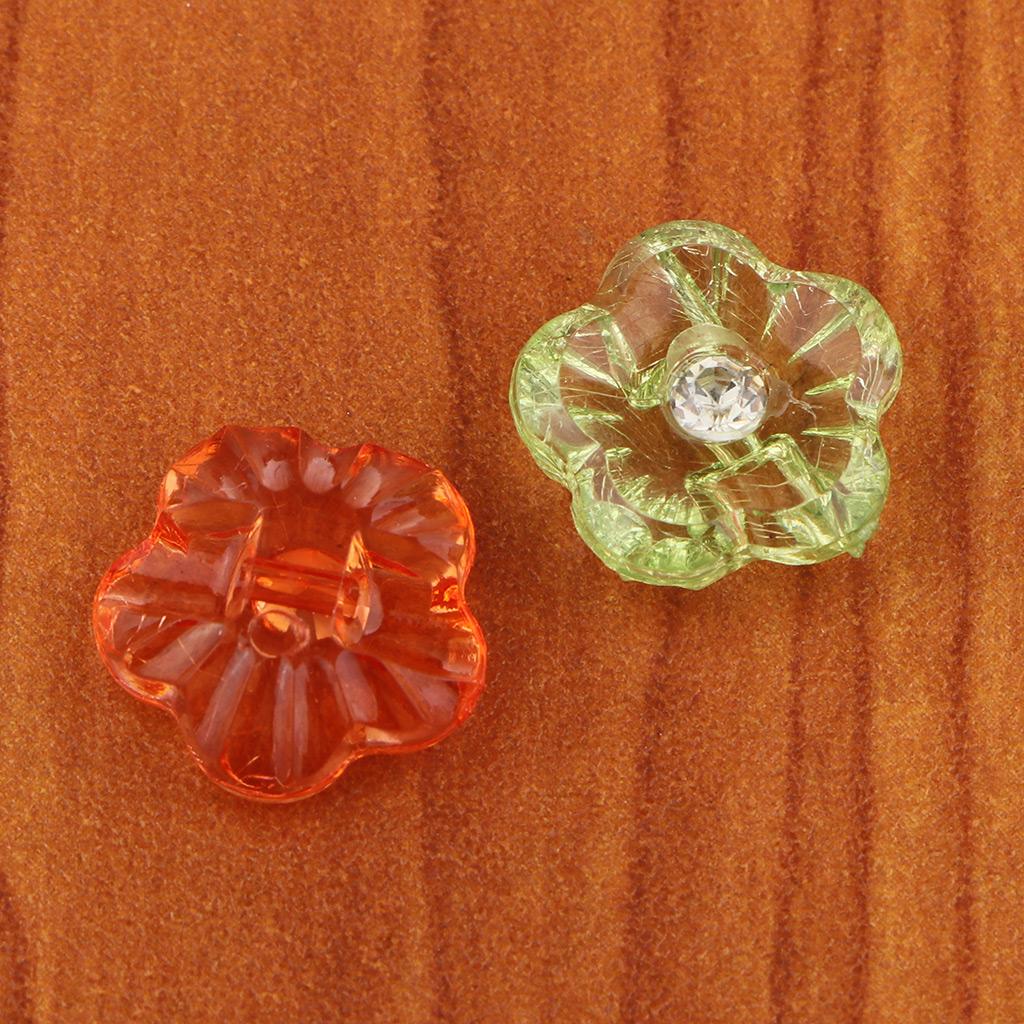 50 Con DIY Nhựa Kim Cương Giả Hình Bông Hoa Nút Kim Cương Giả May Tiếp Liệu