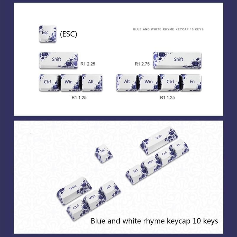 10 PCS CMYK Dye Sub PBT Keycaps Win Màu Sublimation R1 Shift Bổ sung vị trí khóa lớn