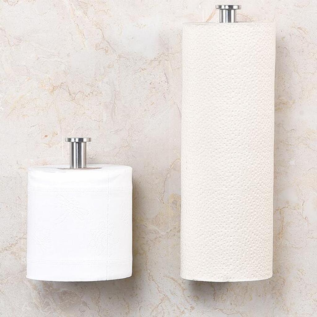 2 pcs Stainless Wall Mounted Paper Towel Roll Holder Kitchen Storage 26cm