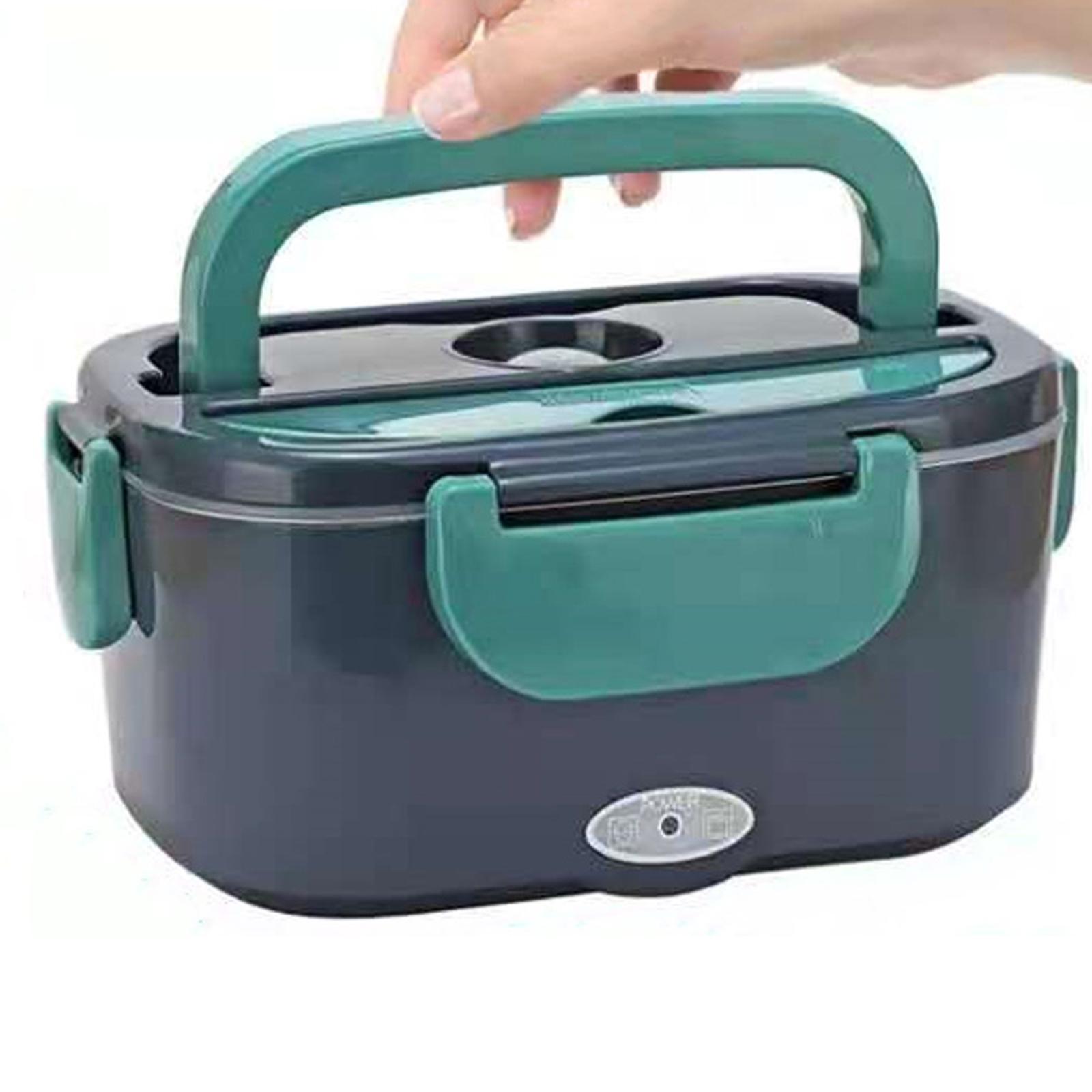 Electric Lunch Box with Spoon and Fork with Storage Bag 1.5L Detachable Bento Box Lunch Container Heating Lunchbox for Traveling Home Car