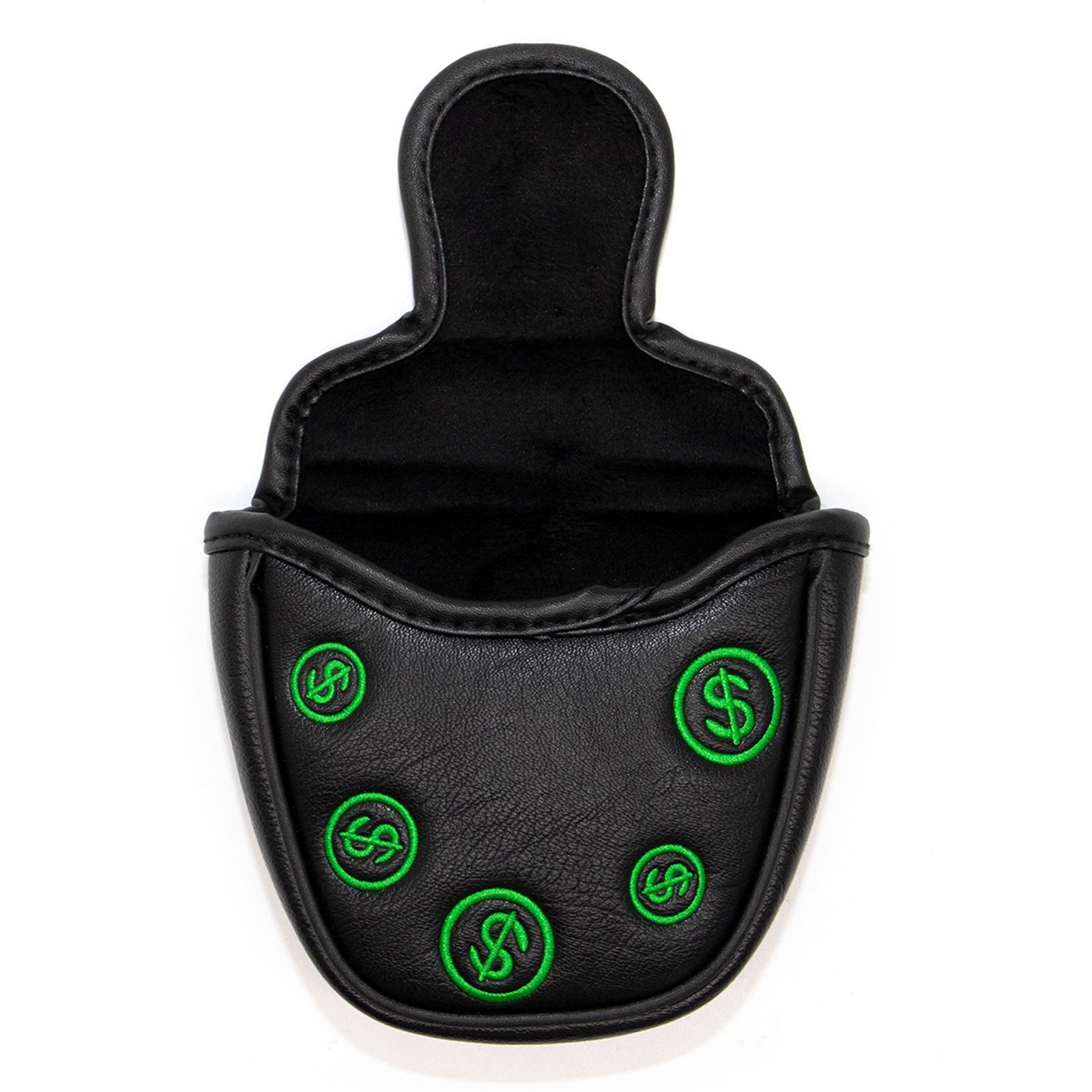 Golf Mallet Putter Head Cover Waterproof PU Leather Golf Putter Headcovers Green