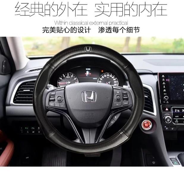 Bọc vô lăng tay lái ô tô logo HONDA Carbon 4S cao cấp bảo hành 12 tháng (Đen)