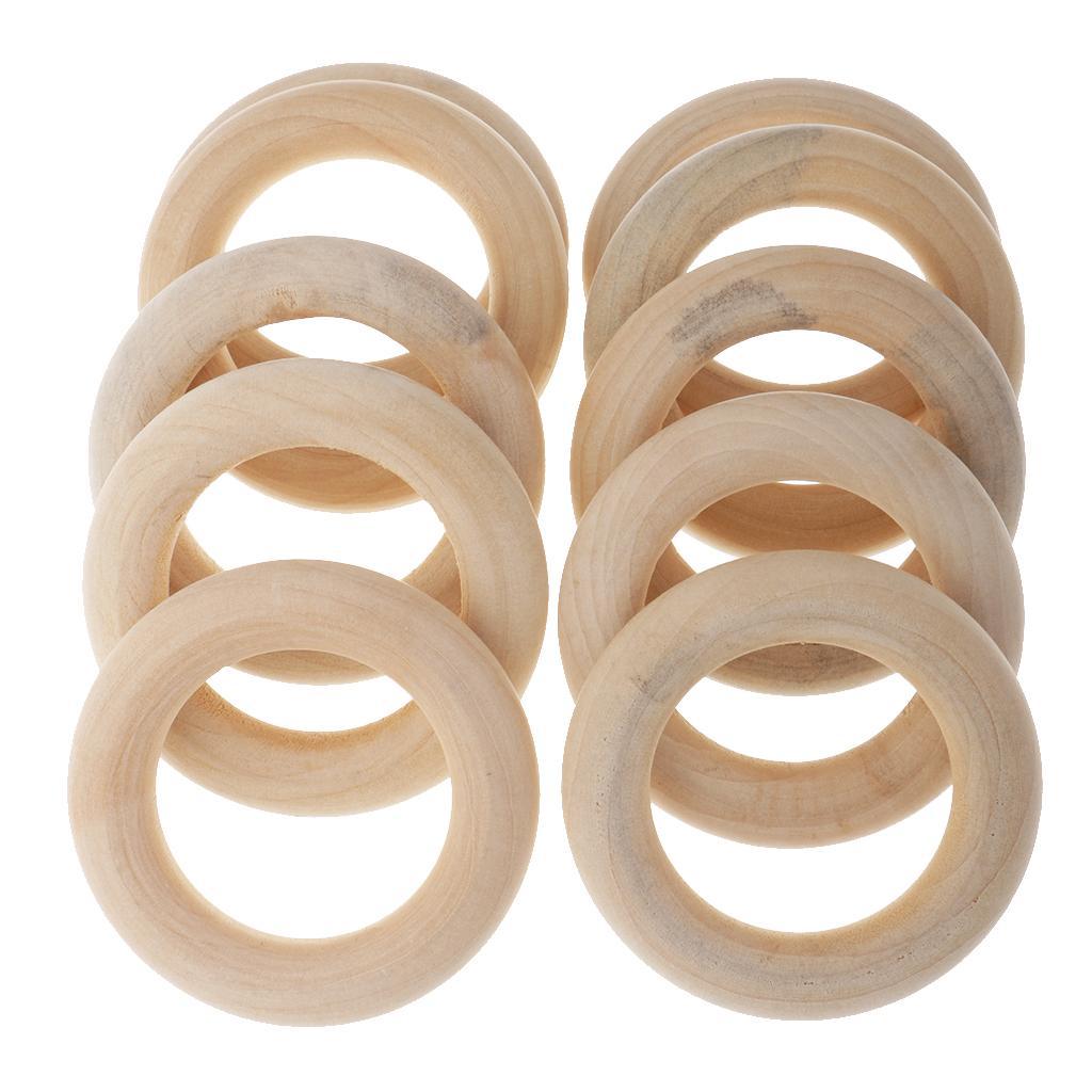 2-17pack 10 Pieces Natural Wood Loop Ring Wood Material for DIY Jewelry Findings