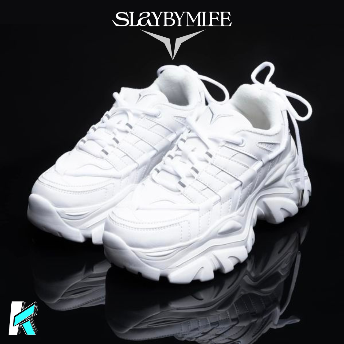 Giày đế cao SLAY BY MLEE, Sneaker Chunky All - White, Hàng chính hãng cao cấp