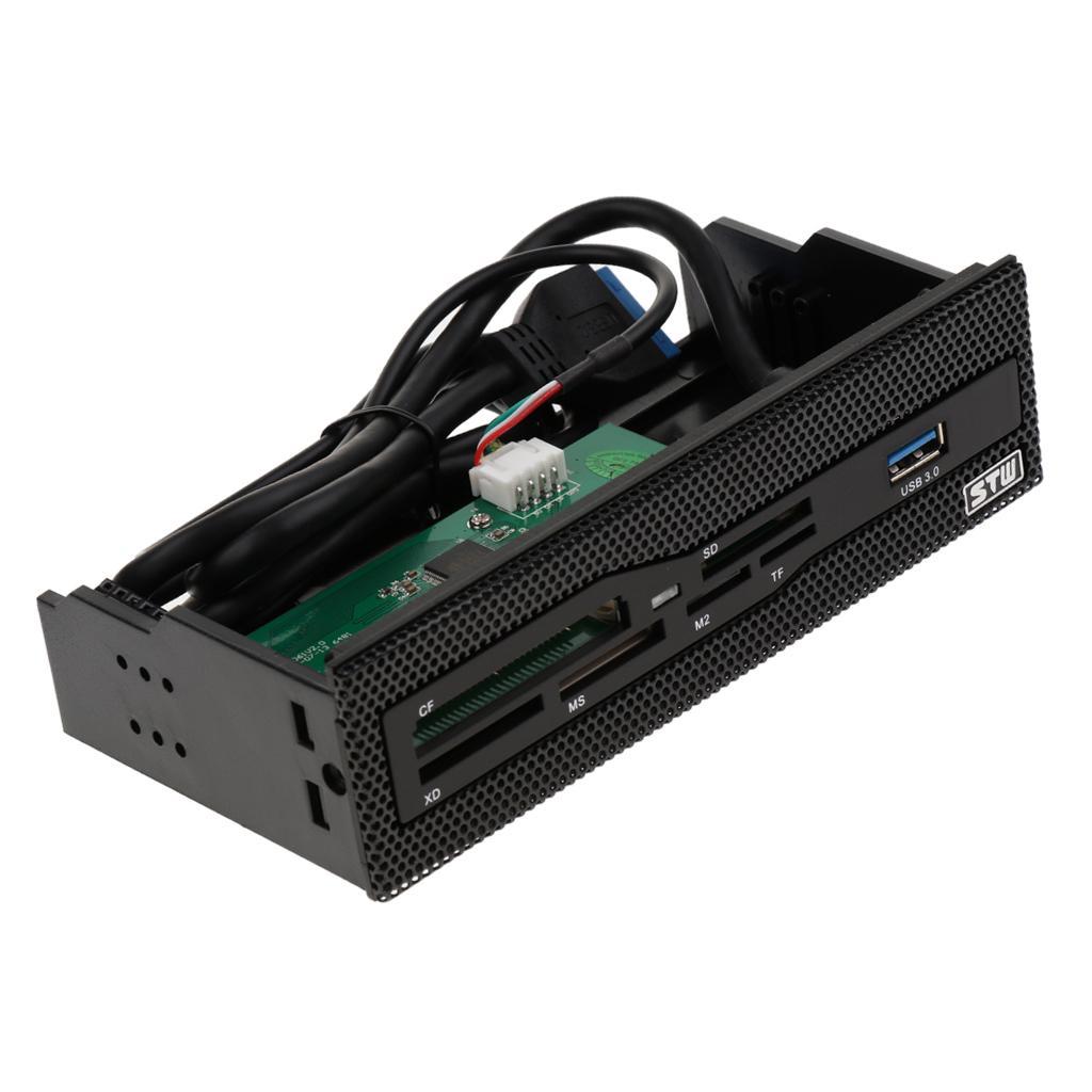 1Pack 5.25inch Desktop Case Front Panel USB3.0 Power Internal Card Reader