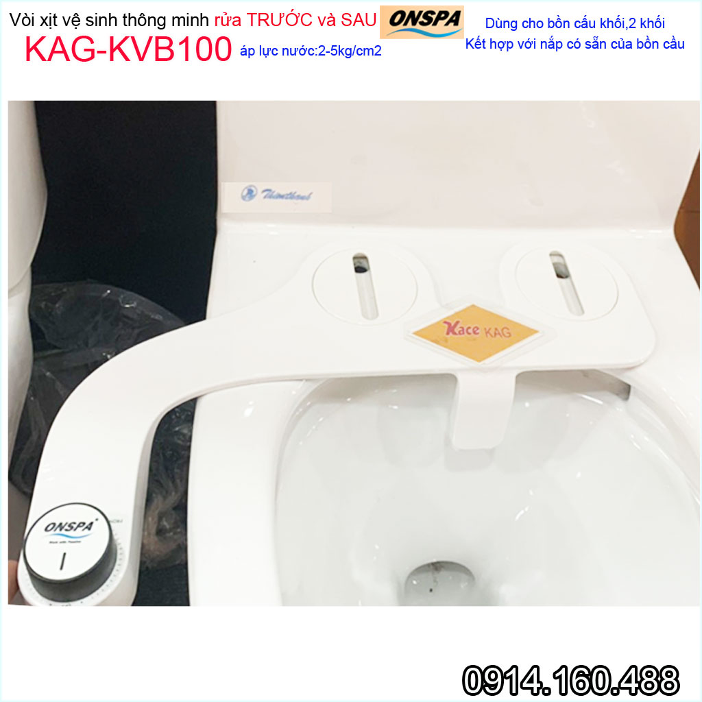 Bộ vòi xịt rửa thông minh onspa KAG-KVB100 sản phẩm thế hệ mới cao cấp, vòi xịt rửa vệ sinh lắp cho 90% bồn cầu Việt Nam dùng cho người già và trẻ em