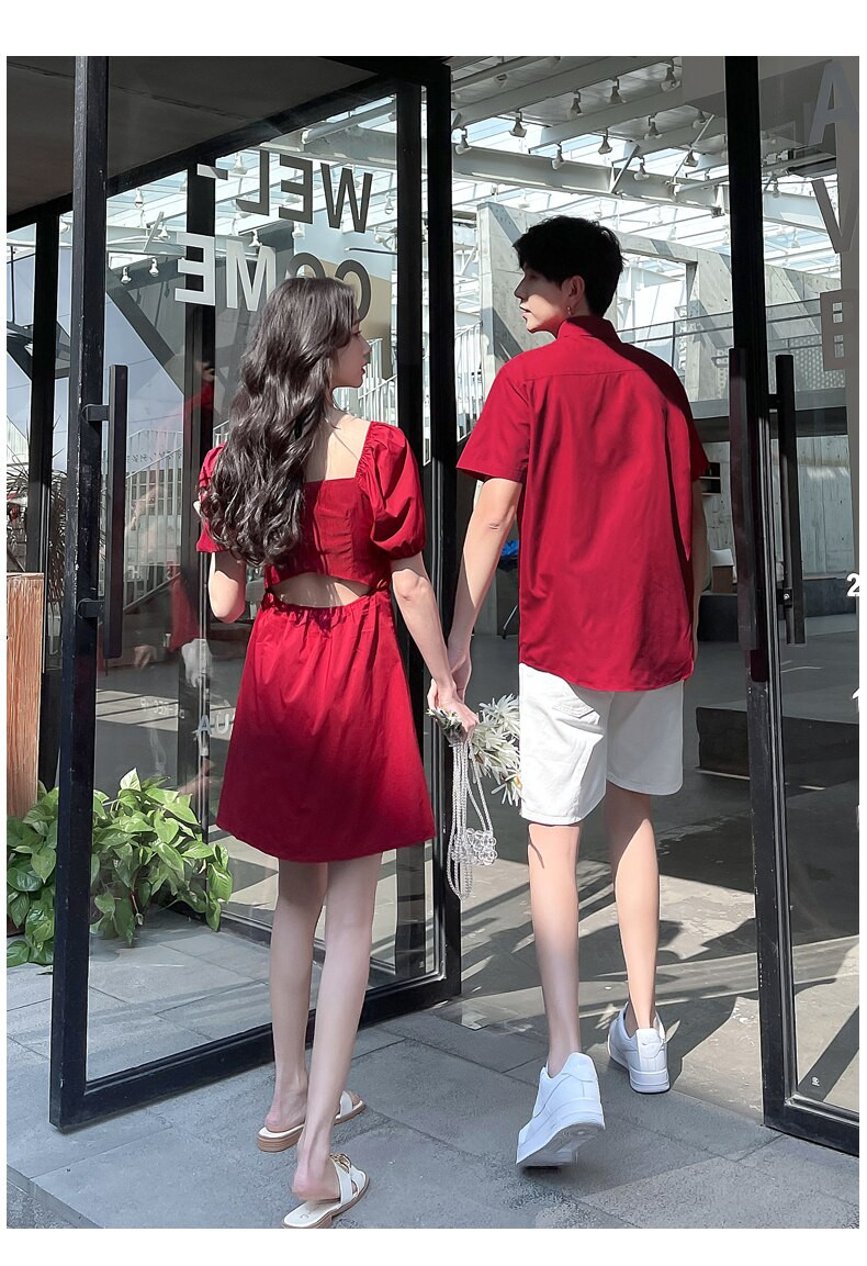 Set đồ đôi nam nữ áo váy mới Couple Tina 1 - AV003