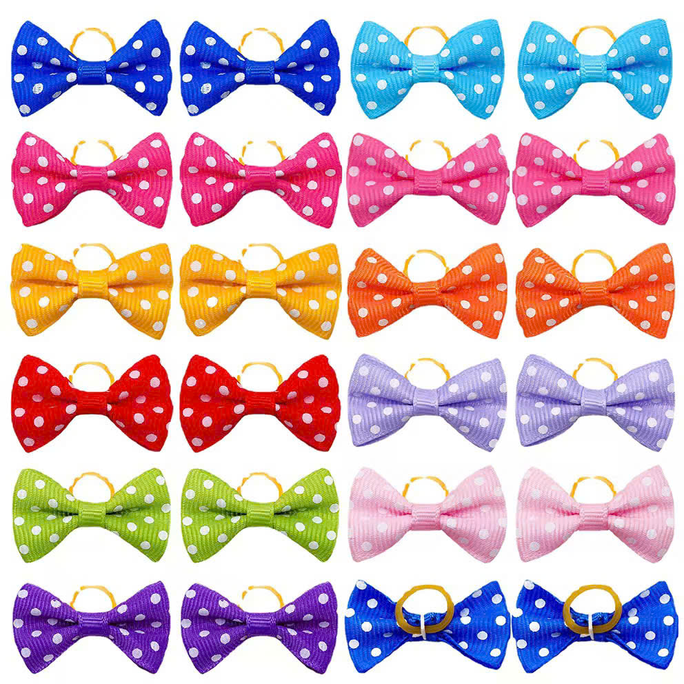 NƠ KẸP TÓC CÀI TÓC THỜI TRANG DỄ THƯƠNG CHẤM BI CHO THÚ CƯNG CHÓ MÈO