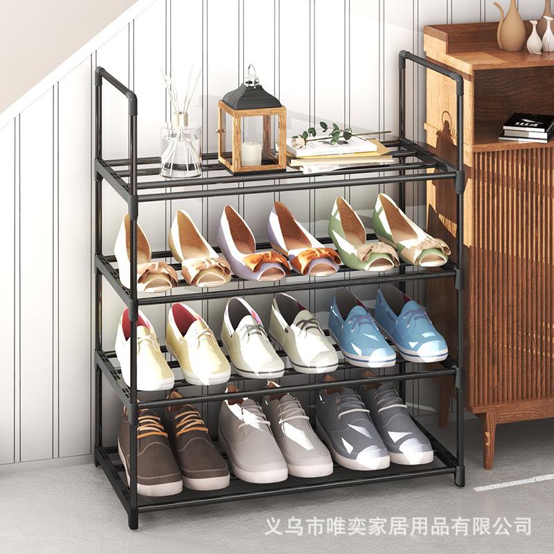 Shoe Rack 4 Tier / 6 Tier Shoe Organizer with 4 Shelves / 6 Shelves Metal Shoe Storage Stackable for Living Room