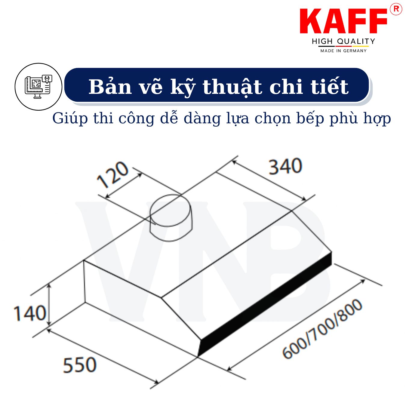 Máy hút mùi cổ điển inox phối kính cảm ứng 600mm KAFF KF_688I Tặng bộ lọc than thay thế _ Hàng Chính Hãng