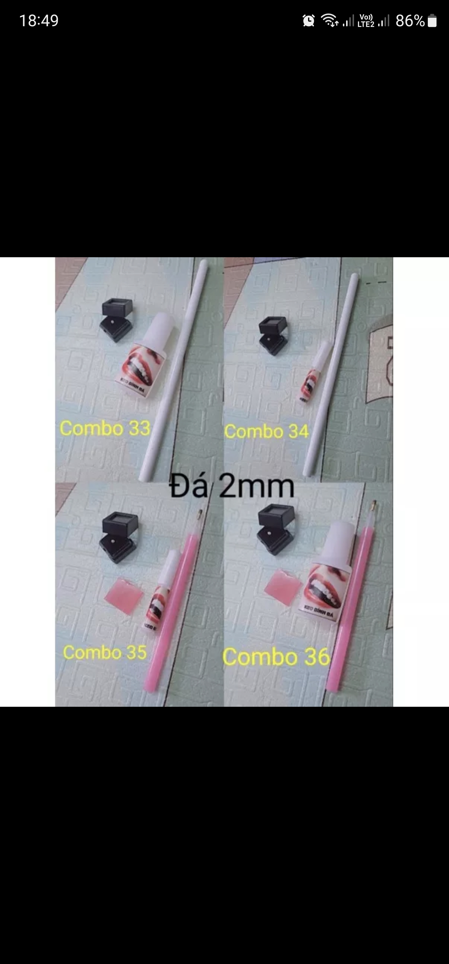 Combo đá đính răng chân nhọn.