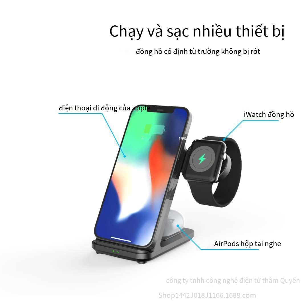 Giá thấp nhất phù hợp với bộ sạc không dây airpods iwatch apple khung đứng đồng hồ tai nghe ba trong một iwatch