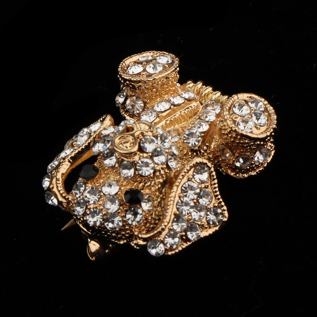 Crystal Dog Brooch Rhinestone Brooch for Women Animal Brooch Jewelry Gold