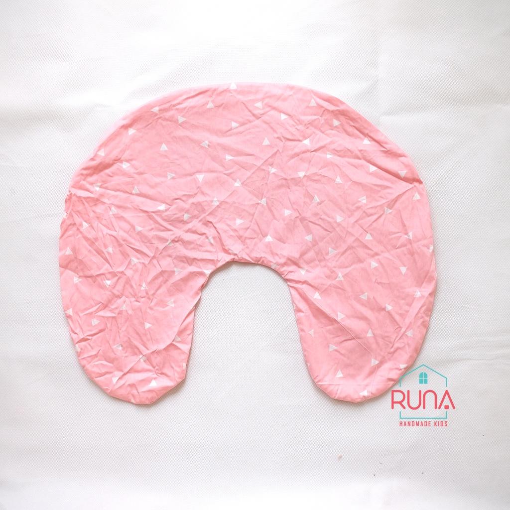 Vỏ gối hỗ trợ cho bé bú Runa Kids chất liệu cotton Hàn 100% thoáng mát an toàn cho bé (vỏ gối + gối chống bẹp nhỏ)
