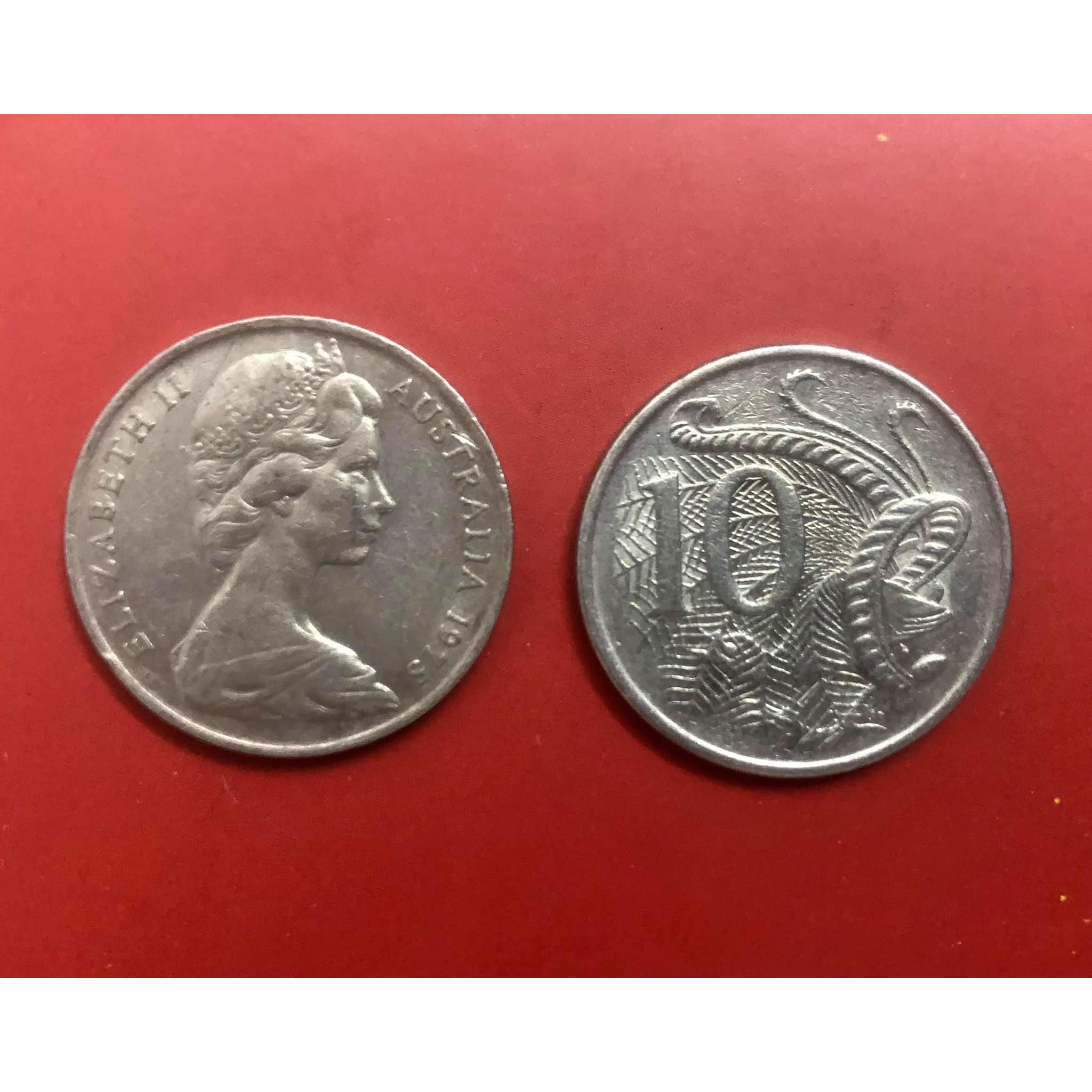 Đồng xu Úc 10 cent in hình Nữ hoàng Elizabeth II thời còn trẻ