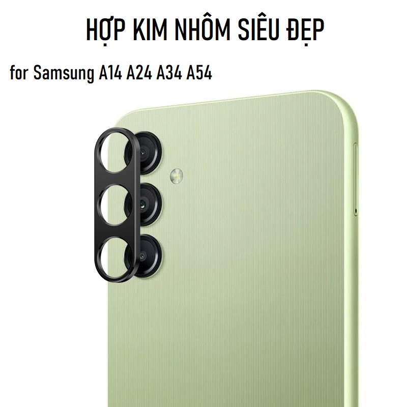 Miếng Dán Bảo Vệ Camera cho Samsung A14 4G/ 5G, A24 Samsung A34/ A54 5G HỢP KIM NHÔM, Miếng dán camera Chống Trầy Xước Đẹp Sang Trọng