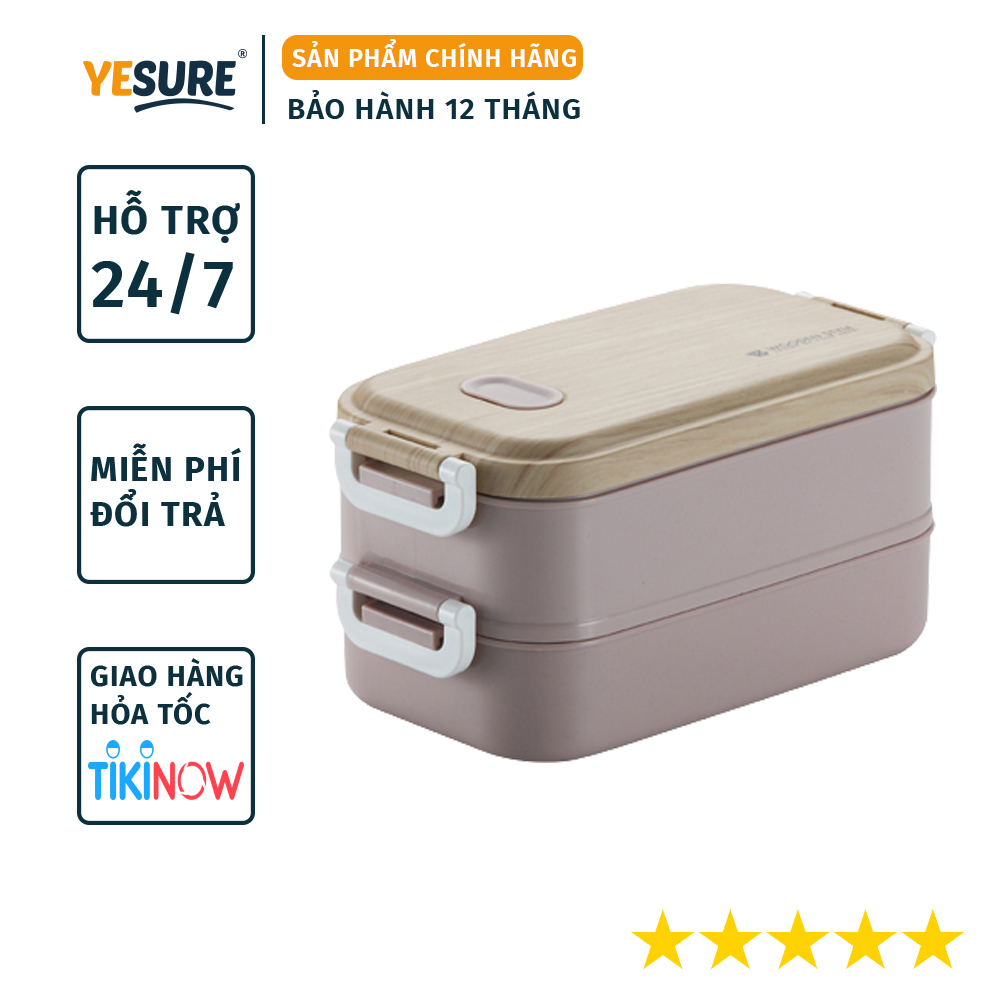 Hộp Cơm Văn Phòng Giữ Nhiệt YESURE HLM-063 Vỏ Nhựa Cao Cấp , Ngăn Đựng Bằng Inox 304 An Toàn , Có Thể Tháo Rời - Hàng chính hãng