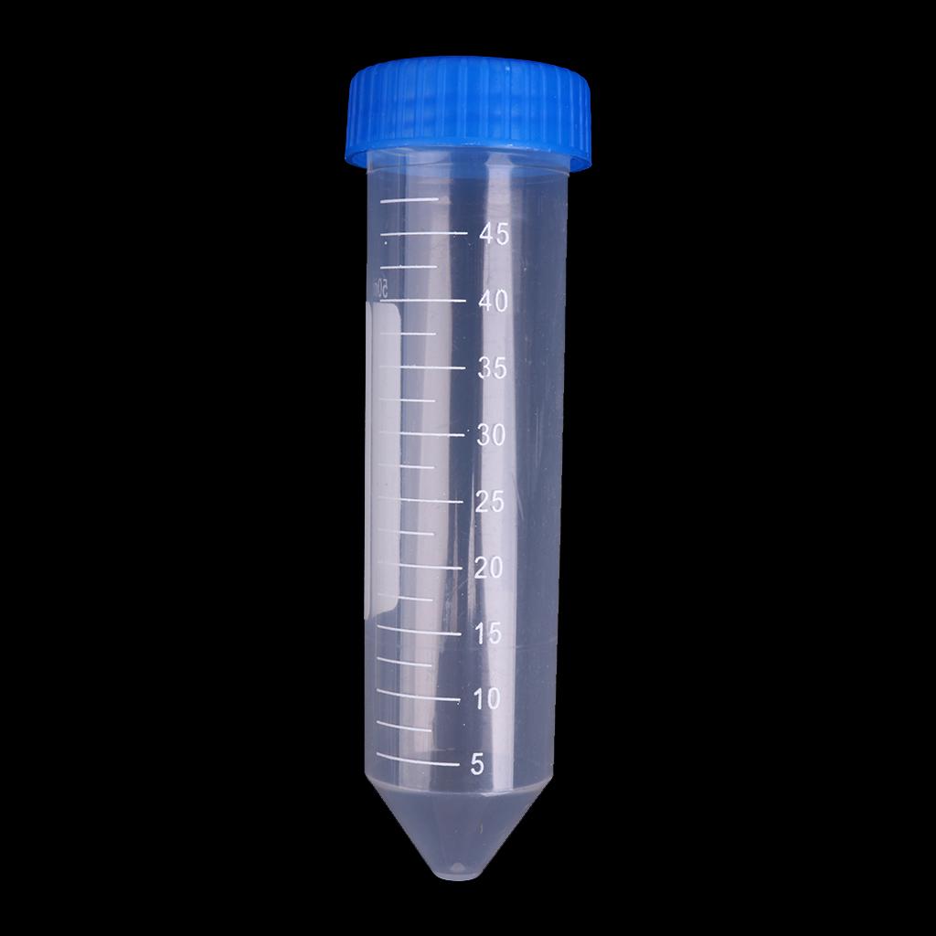 50 Pieces 50ml Plastic Centrifuge Tube Pipe Vial Lab Test Container