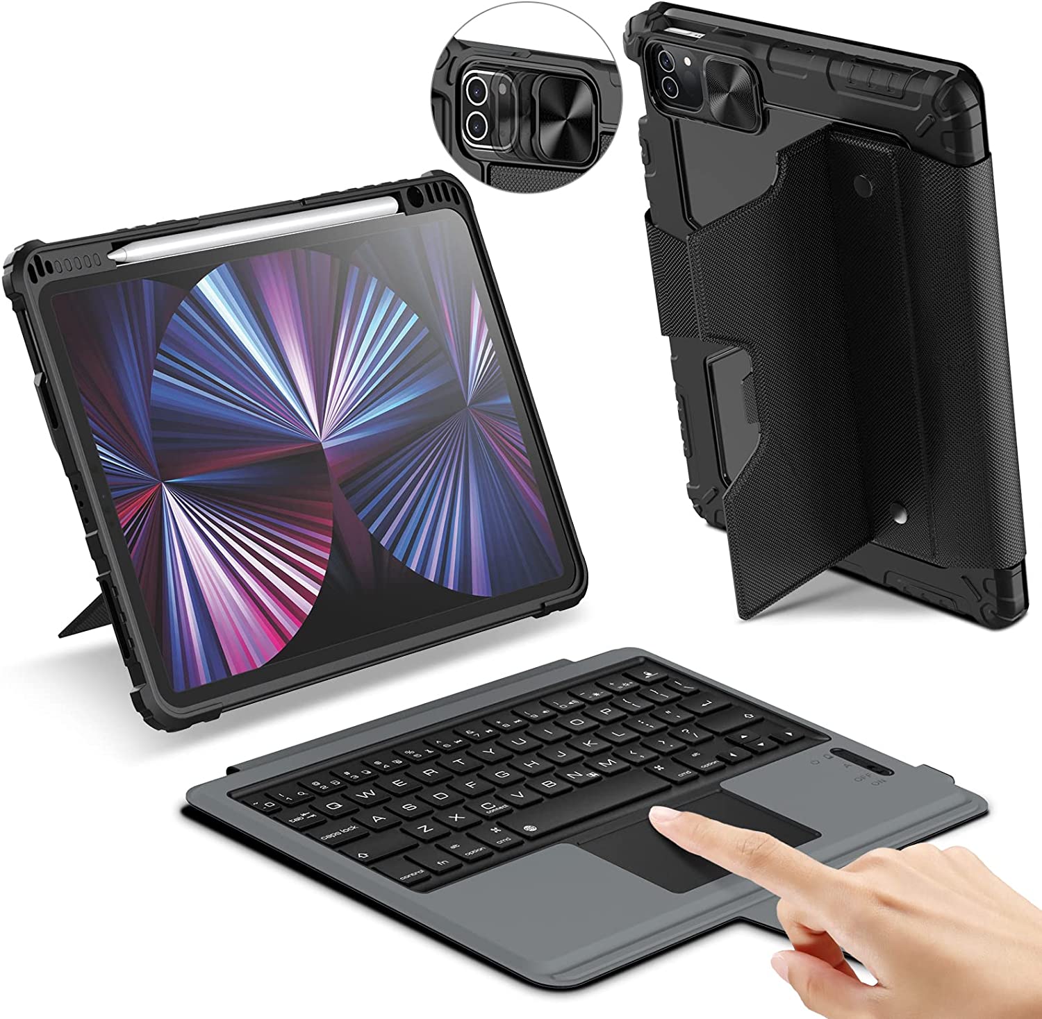 Bao Da Kèm Bàn Phím cho iPad Pro 11 & iPad Pro 12.9 inch 2020/2021/2022 Nillkin Bumper Combo Case Keyboard  - Hàng Chính Hãng