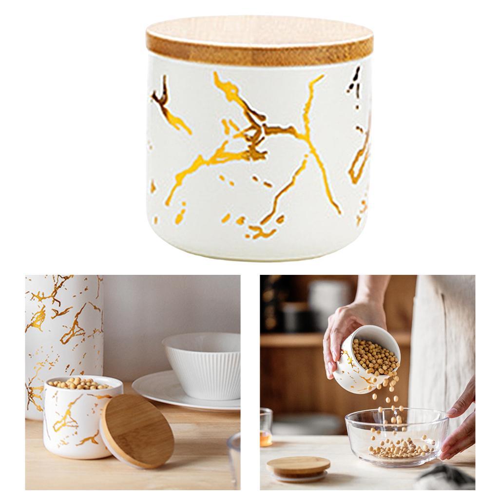 2pcs Modern Ceramic Sugar Bowl Airtight Lids Sugar Dispenser for Kitchen