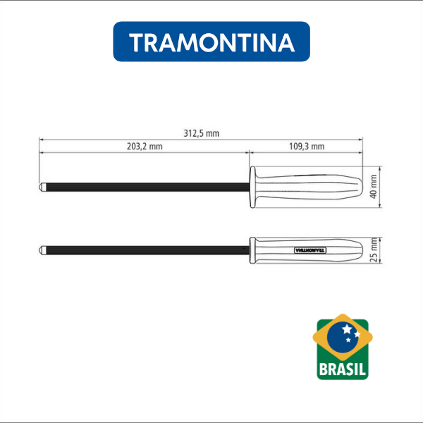 Mài Dao Có Rãnh Tramontina Profissional 25cm - TRAC24640/080