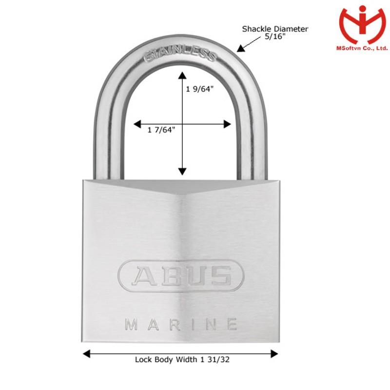 Ổ khóa chống nước ABUS MARINE 75IB/50 rộng 50mm chịu mọi thời tiết - MSOFT