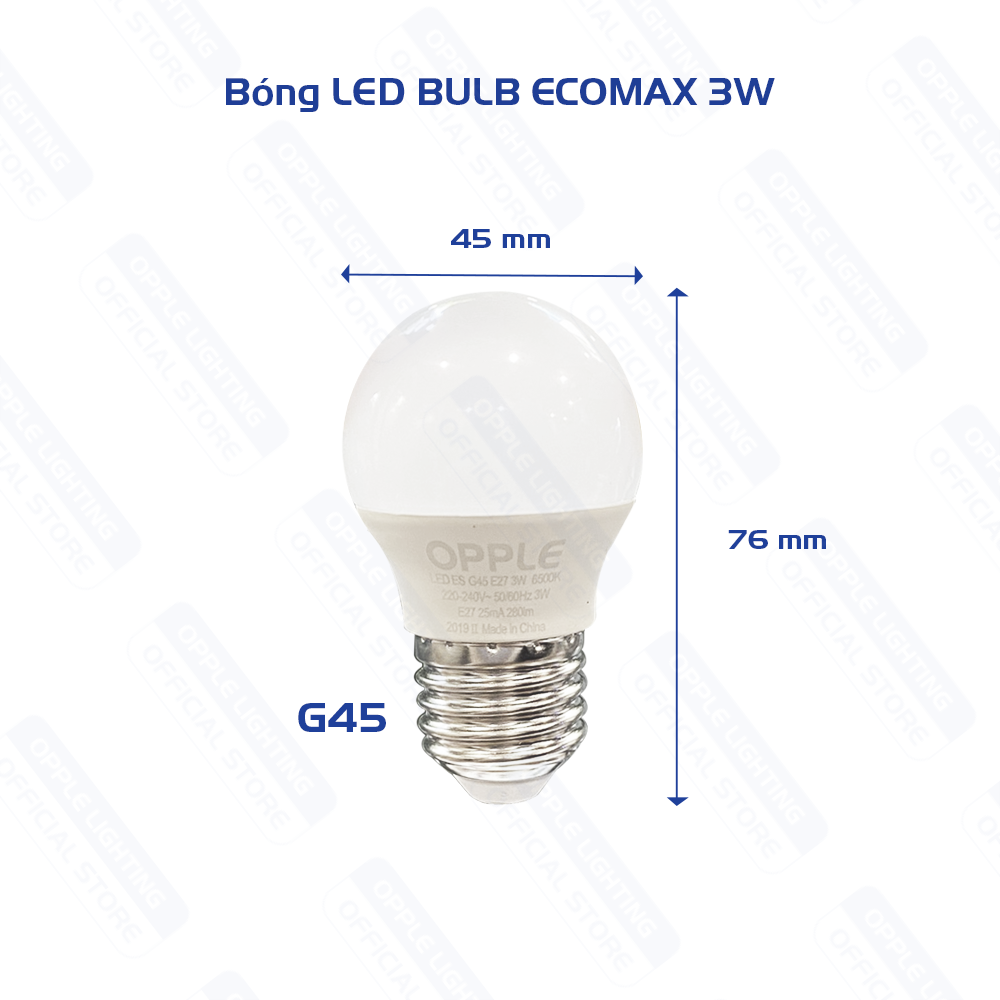 Hình ảnh Bóng Đèn OPPLE LED Bulb Eco Save G45 E27 3W Ánh Sáng Vàng 3000K - Sáng Hơn Theo Cách Tiết Kiệm Hơn