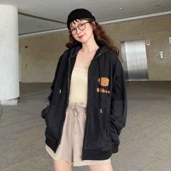 Áo khoác nỉ, áo khoác hoodie nữ THÊU GẤU cực đẹp shopmap