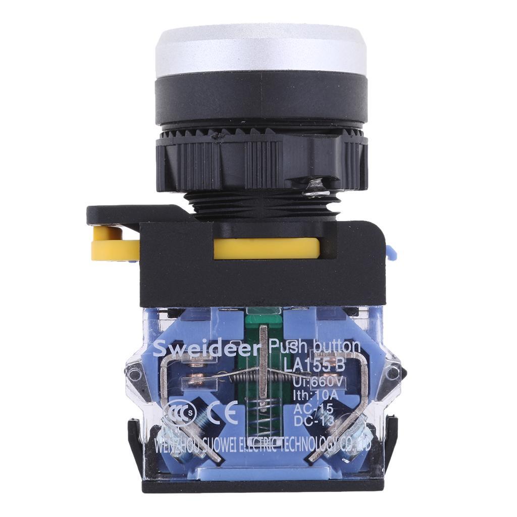 New 660V 10A Self-Locking Push Button Switch 22mm Mounting IP54 Waterproof