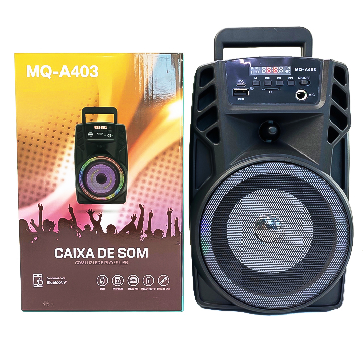 Loa bluetooth hát karaoke xách tay MQ-A403 loa kẹo kéo mini nghe nhạc cực đã có đài FM, thẻ nhớ, usb tặng kèm mic - hàng chính hãng