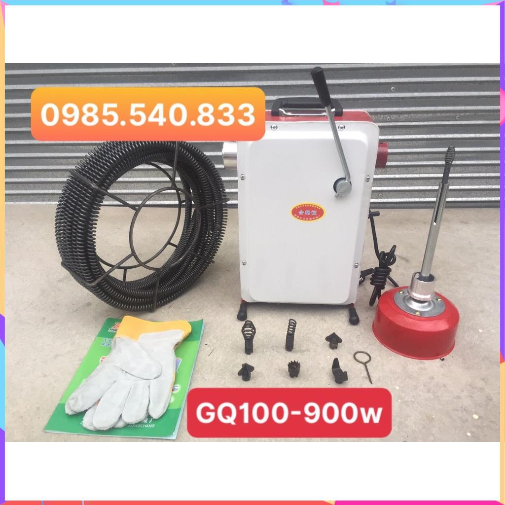 Máy thông cống GQ-100 -900w 1.Đặc điểm: Máy thông cống GQ-100: động cơ máy tạo ra mô men xoắn và chuyền chuyển động xoay