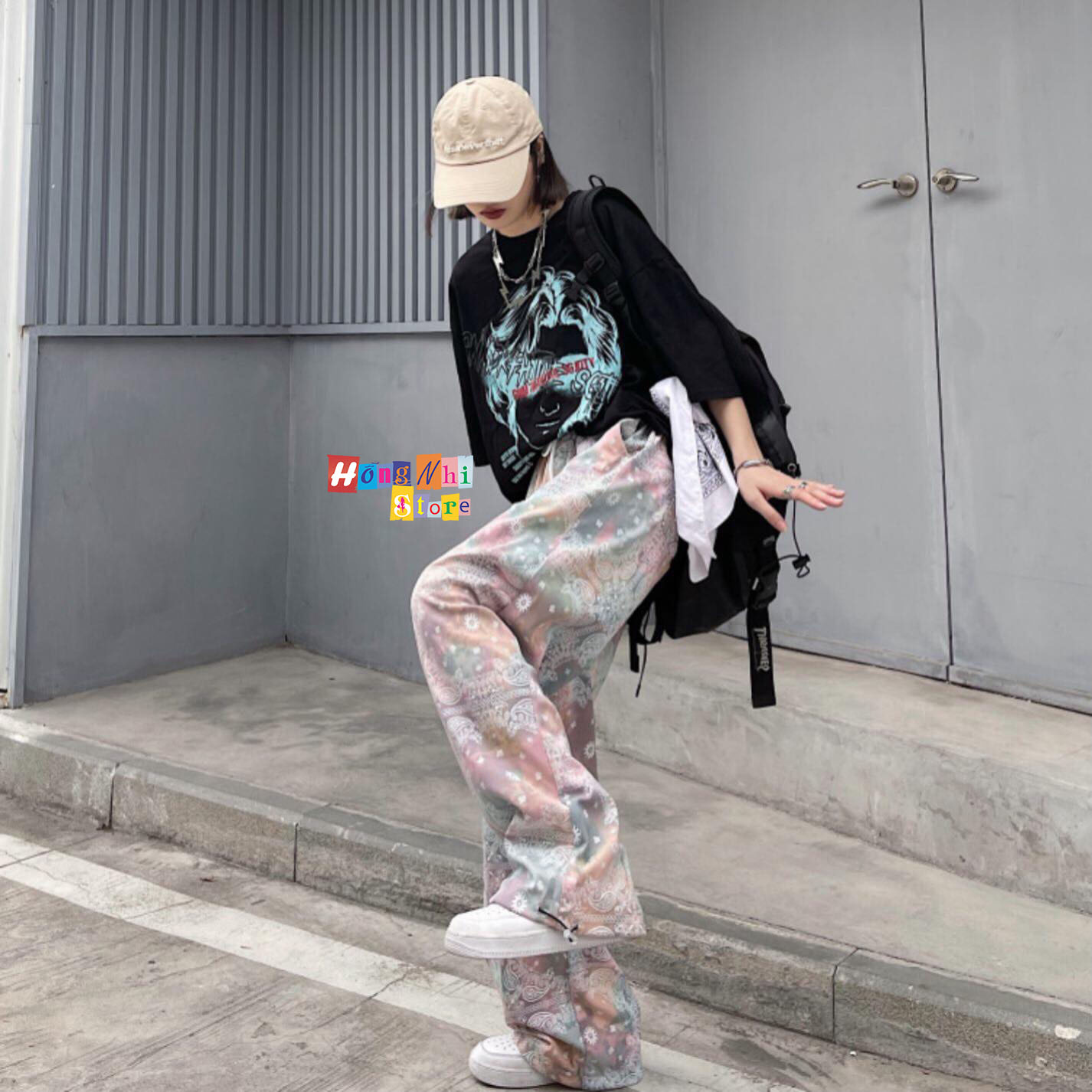 Quần Jogger 3D Hoa Tuyết Ulzzang Unisex Jogger Loang Màu Dây Rút Lai Ống Rộng V2 - MM