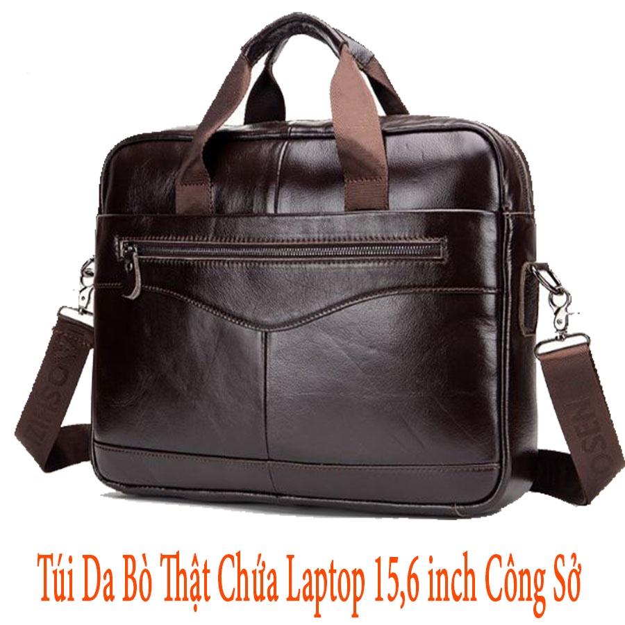 Cặp da nam công sở Lion Da Bò Thật đựng laptop 15,6 inch đi làm Cặp công sở nữ Tuxa