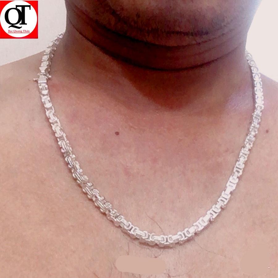 Day chuyền nam bạc ta thân vuông đặc trang sức Bạc Quang Thản - QTDCNA51