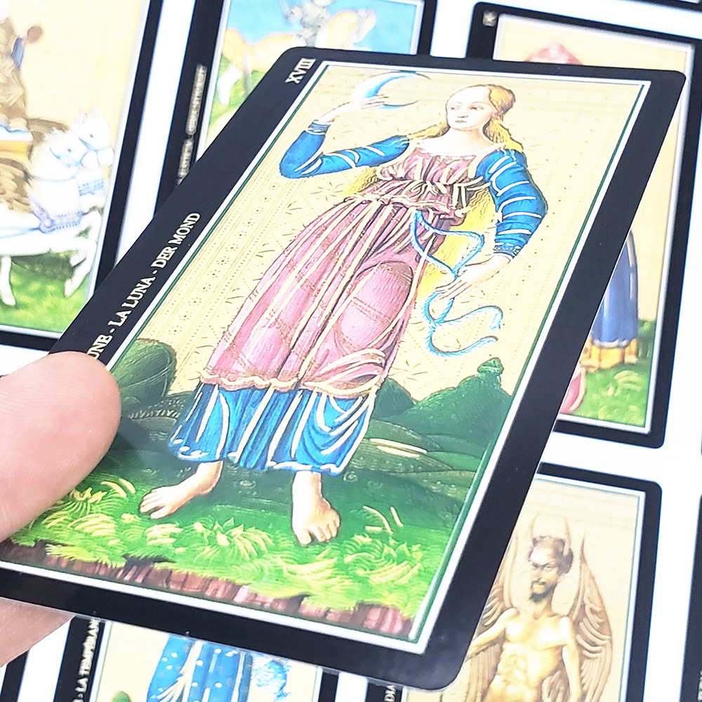Bộ Bài Visconti Tarot 7x12 Cm Tặng Đá Thanh Tẩy