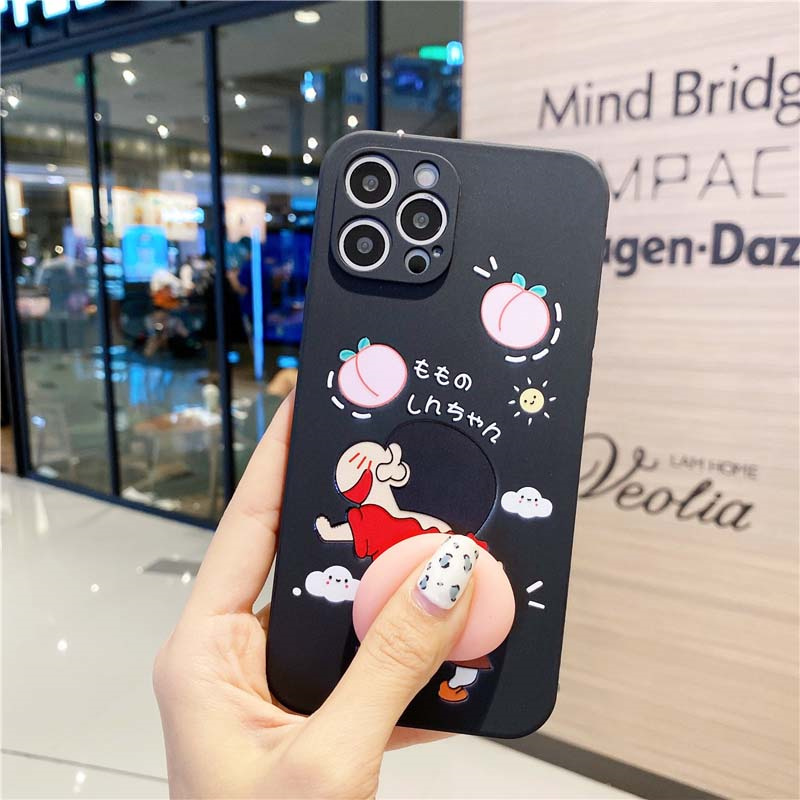 Ốp Lưng iPhone Cạnh Vuông Mông Đào Dành Cho iPhone 6 / 6 Plus / 7 / 7 Plus / 8 / 8 Plus / X / Xs / Xs Max / 11 / 11 Pro / 11 Pro Max / 12 / 12 Pro / 12 Pro Max